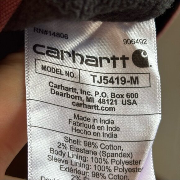 Carhartt Rugged Flex Rust Red Canvas Fleece Lined Shirt Jacket Shacket Mens 3XLT - Picture 8 of 11